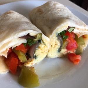 Veggies, Egg, and Cheese Breakfast Burritos
