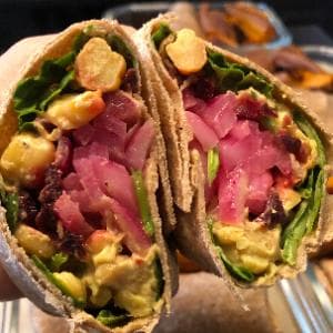 Curry Chickpea Wrap w/ Roasted Beets