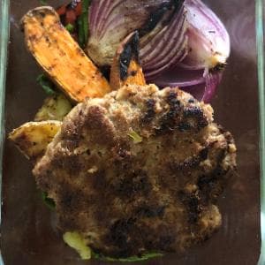 Turkey Spinach Patties with Tzatziki