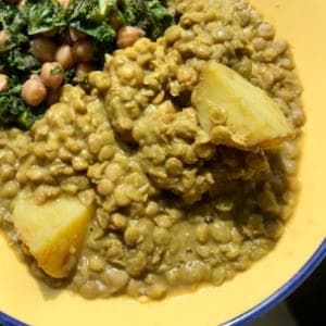 Curried Lentils and Potatoes