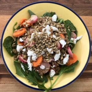 Lentil Salad with Radishes and Goat Cheese