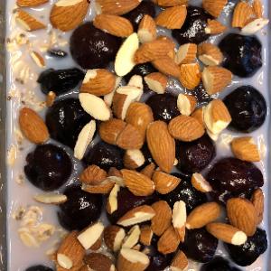 Overnight Oats w/ Dark Cherries, Almonds, & Ginger